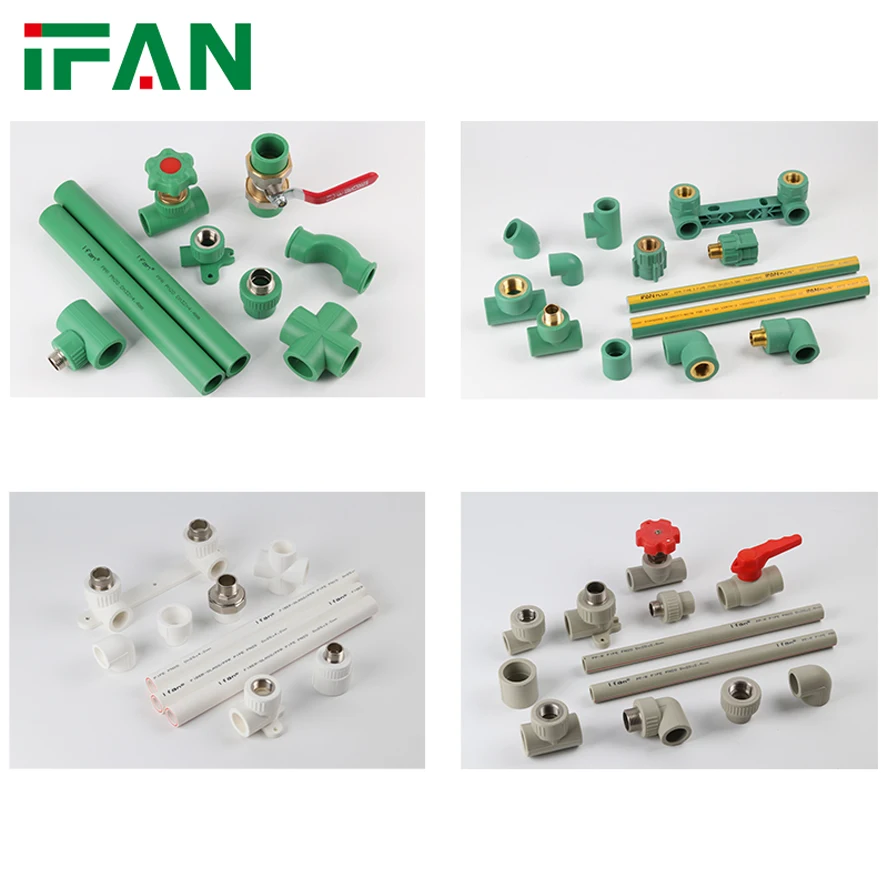 IFAN Construction Plastic Tubes Factory Germany Standard Green PPR Fiber Glass Composite PPR Pipe