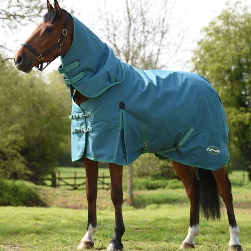 Customized Dry Ripstop 600 Denier Oxford Equine Waterproof Blanket Equestrian Horse Rugs Full Neck Standard Fly Sheet