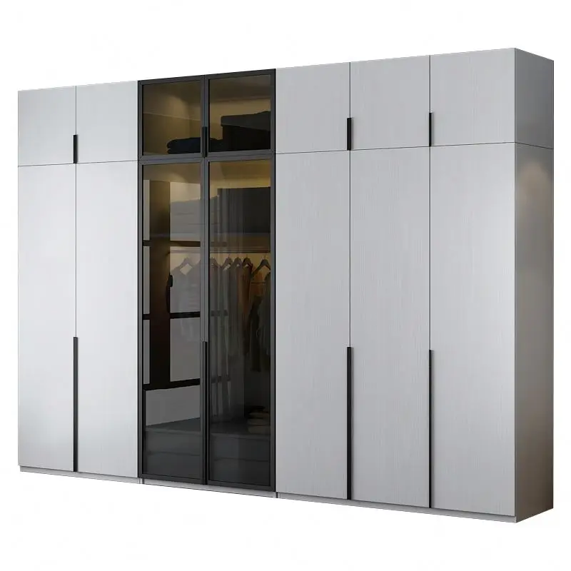 Chinese Custom Walk in Closets Hanging Storage Plywood Melamine Bedroom Wardrobe