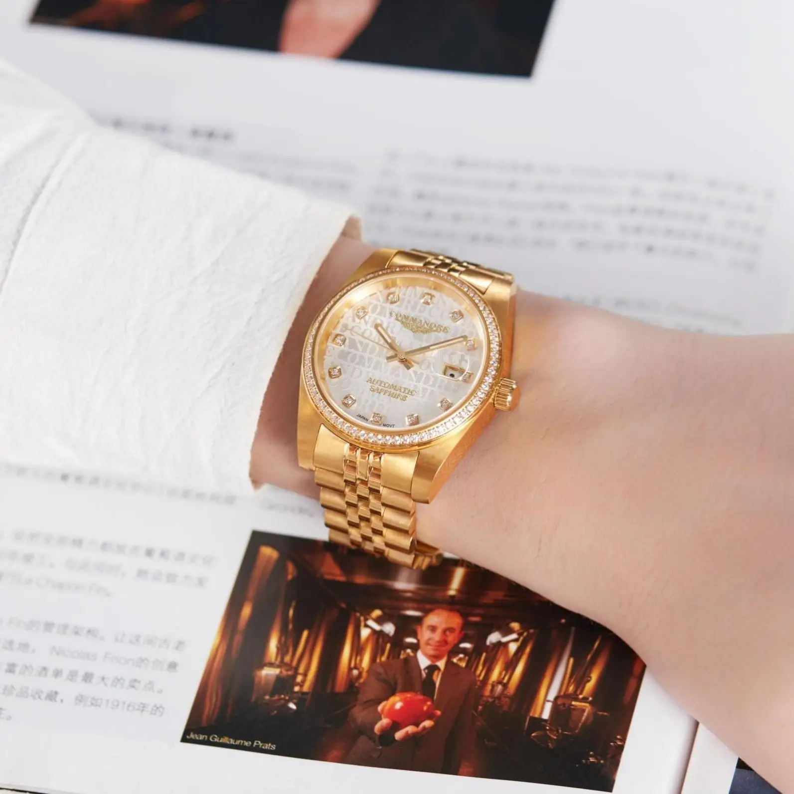 Дизайнерские мужские часы оригинальные наручные Mi с бриллиантами и водой упаковка в коробку подарок Rep копированные