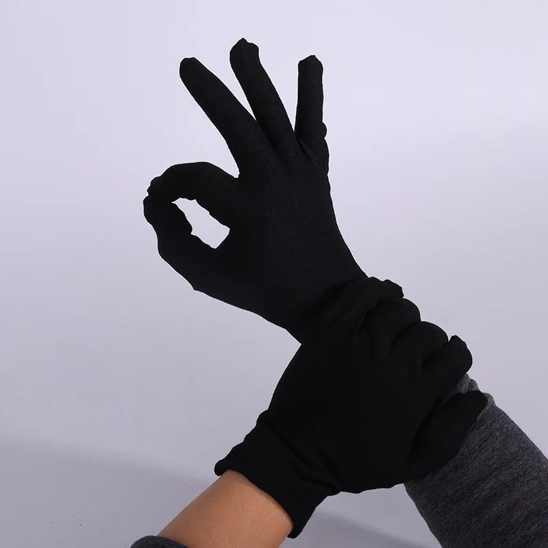 Premium black and white breathable polishing luxury jewelry display Cleaning handglove