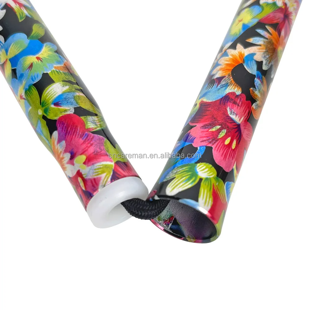 Colored print Floral Aluminum Folding Cane Walking Stick Decorative Collapsible Retractable Adjustable Heights for Lady Blossoms