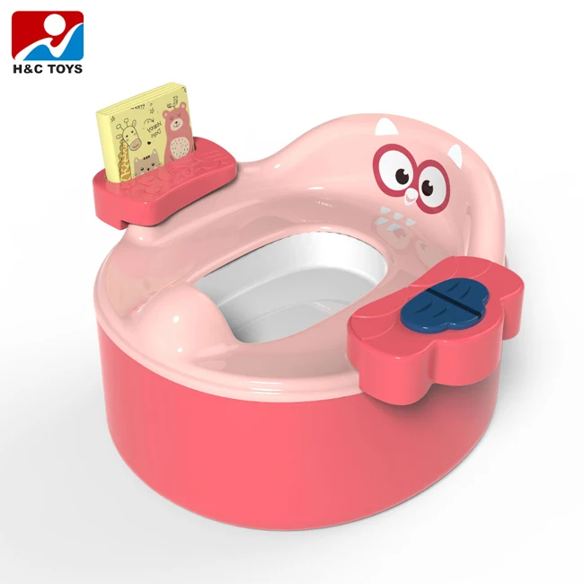 Children training potty stool with cloth book cartoon animal plastic electric music toilet seat for kids