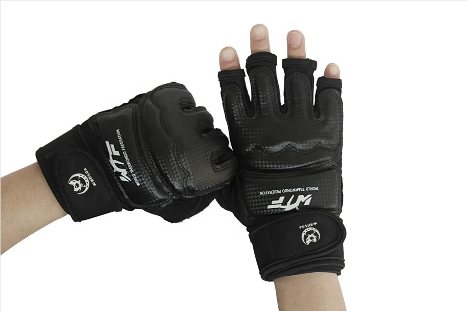 Half Finger PU Leather MMA Fighting Sanda Gloves Karate Muay Thai Taekwondo Gloves