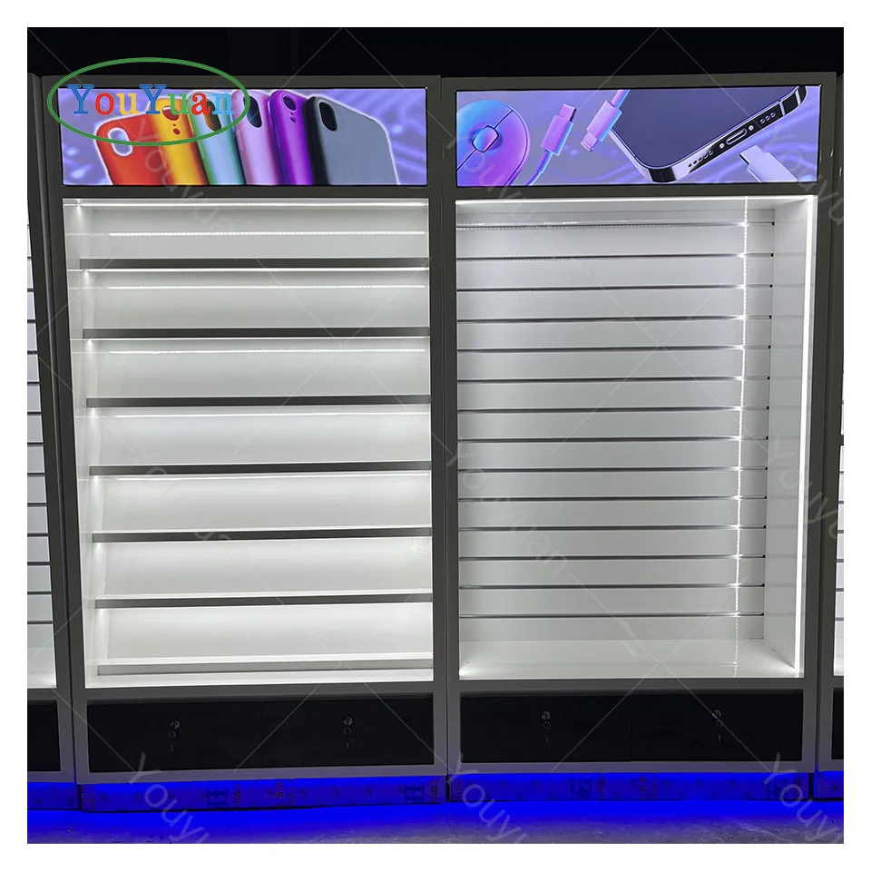 China Manufacture Repair Store Phone Showcase Mobile Phone Display Table Glass Store Mobile Phone Display Showcase