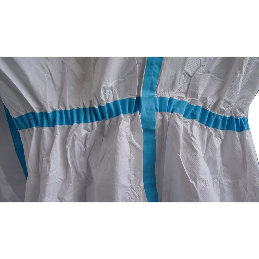 PPE Disposable Coverall Anti-Static Microporous Breathable Coveralls With Hood And Boots