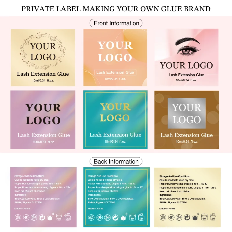 EMEDA custom logo Private Label best high humidity blue eyelash extension glue