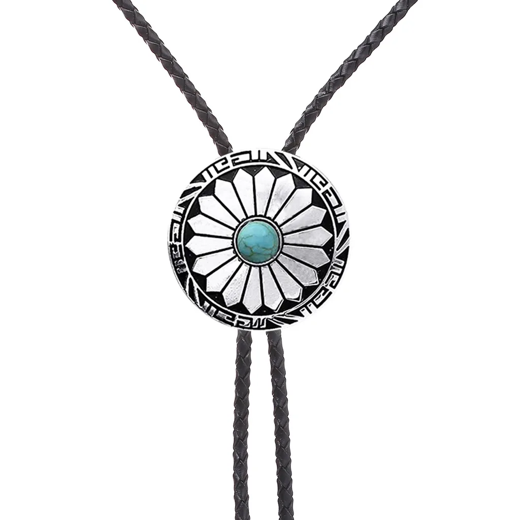 Wholesale 80s Formal Pattern Turquoise Wedding Cowboy Bolo Tie On Man