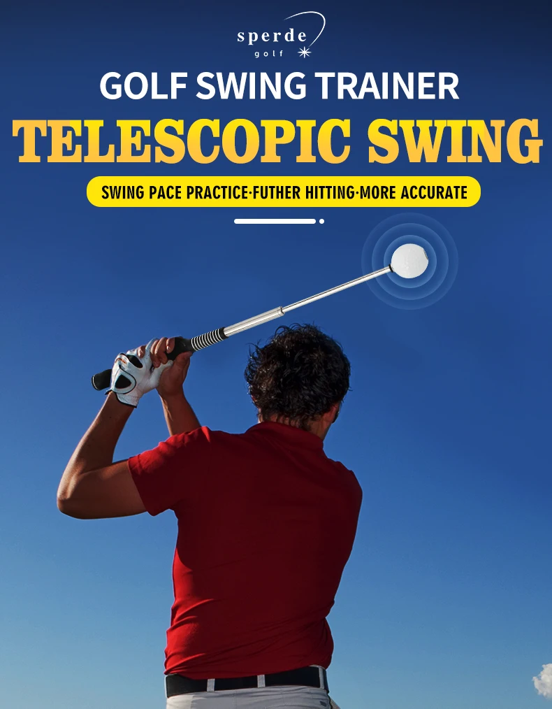2024 Hot Selling Telescopic Strength Golf Practice Stick Gesture Corrector Warm-Up Stick Training Aid  for Tempo Grip