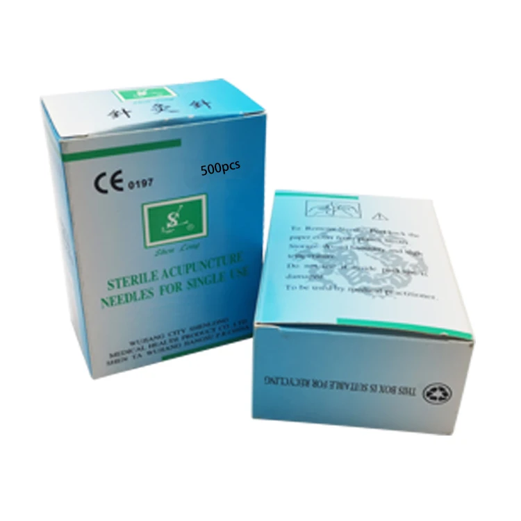 100pcs/box Shenlong Brand Disposable Sterile Press Acupuncture Needles Plastic Handle Needles Body Massager for Health Care