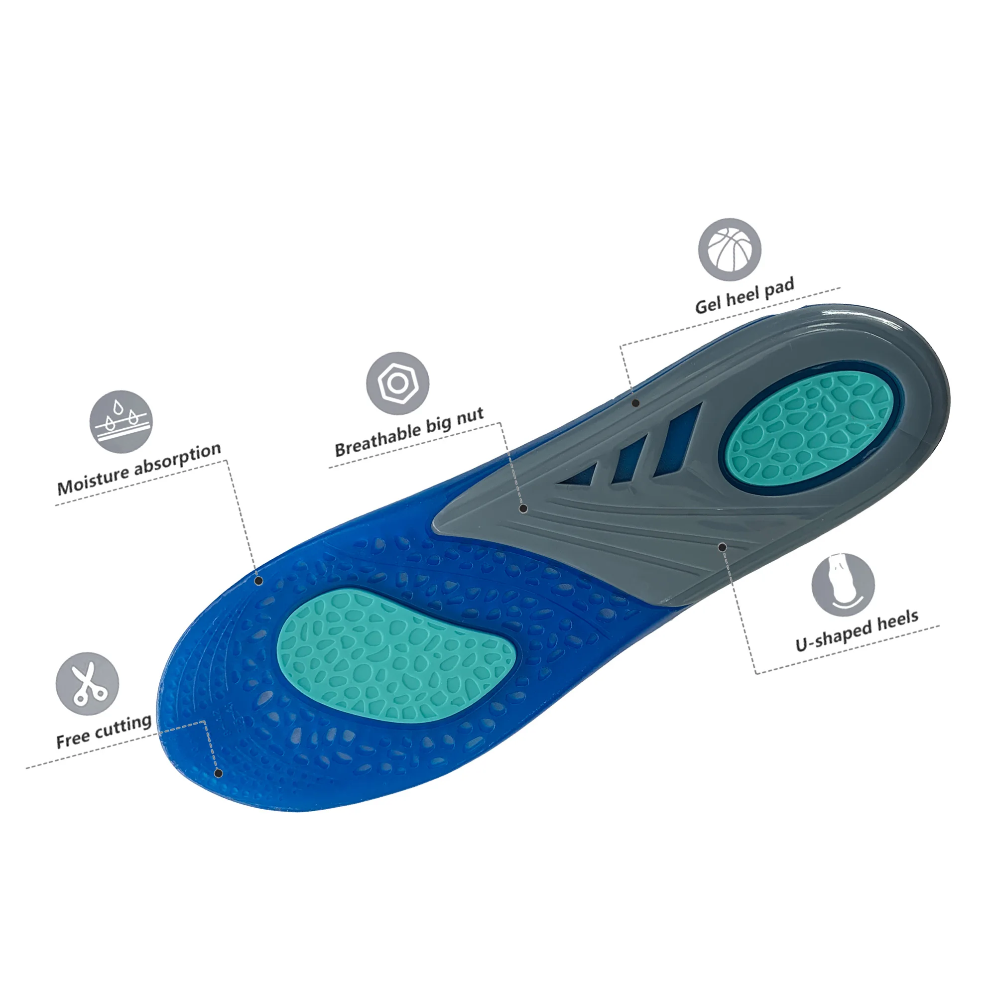 Gel Insoles for Shoes Arch Supports Comfort Sports