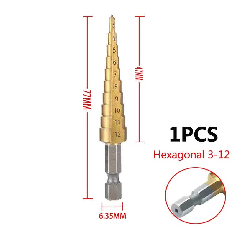 Cobalt Step Drill Bit Set Straight Flute Step Drill Bit For Metal Drilling