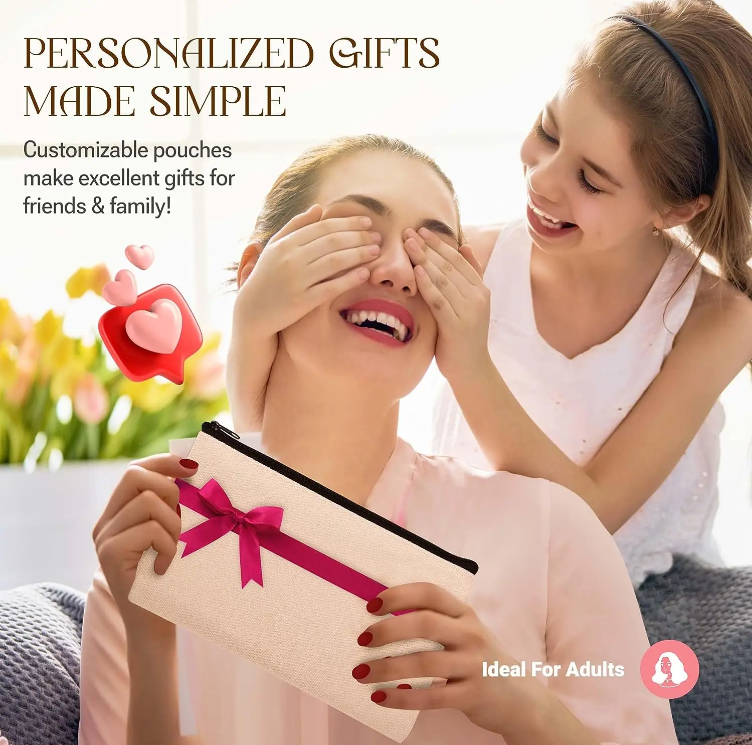 Multi-Purpose Blank Canvas DIY Craft Pouches - Cotton Invoice Bill Zipper Bag Cosmetic & Makeup Bags