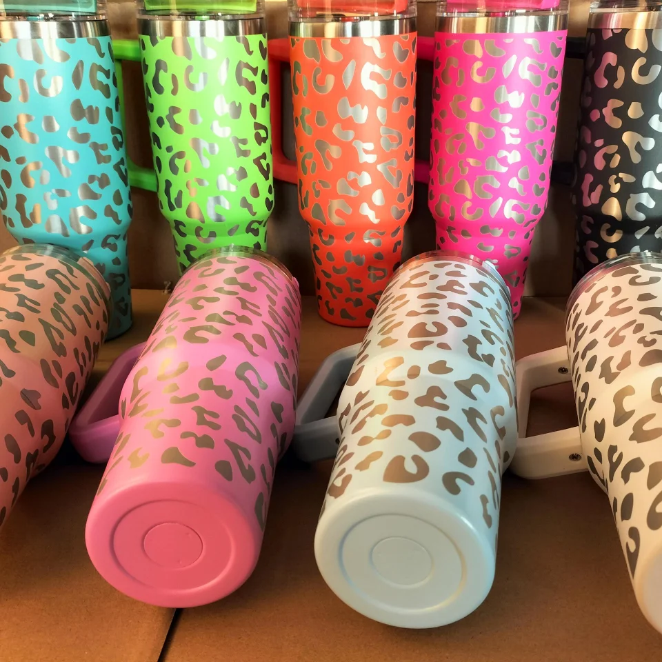 40oz Tumbler with Handle, Leak-proof Lid and Straw, Insulated Coffee Mug Stainless Steel Travel Mug DOM107121