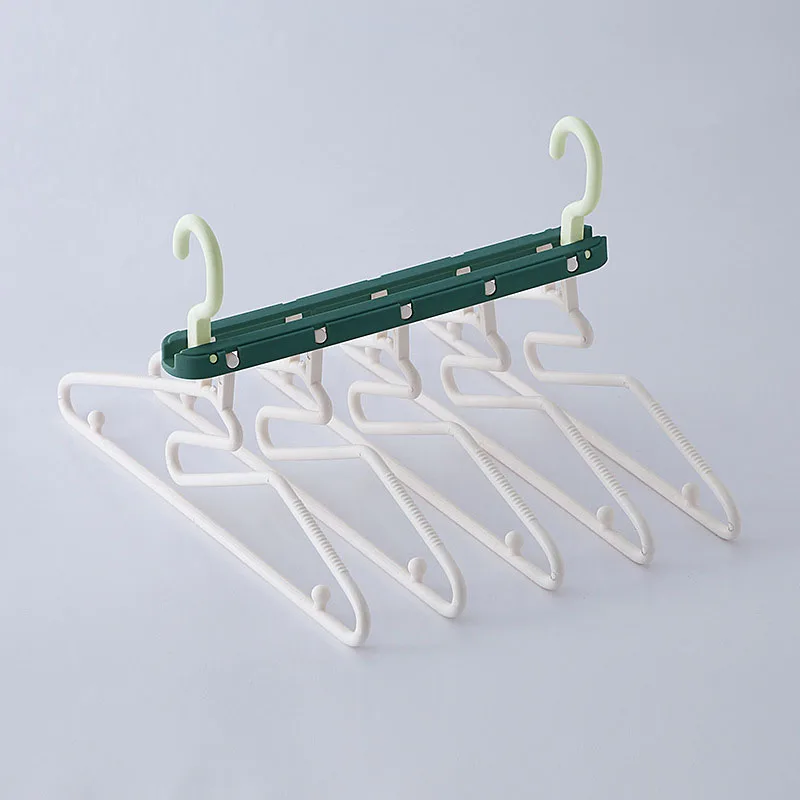 5 In 1 Non Slip Plastic Foldable Hangers Magic Clothes Hanger Space Saving Organizer Scarf Cloth Rack