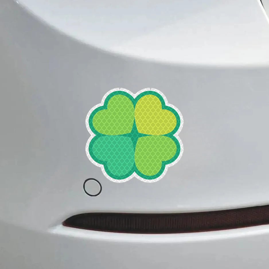 Lucky Clover Custom Reflective Car Sticker High Visibility Diamond grade reflective stickers  High Viscosity Reflective Film