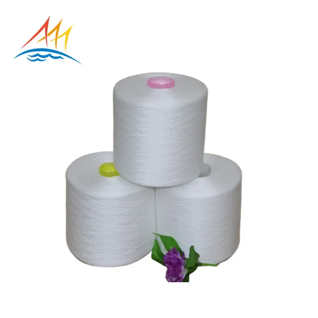 
China manufacturer price Hot sale 40s/2 100% polyester yarn raw white bright Ring Spun Yarn 