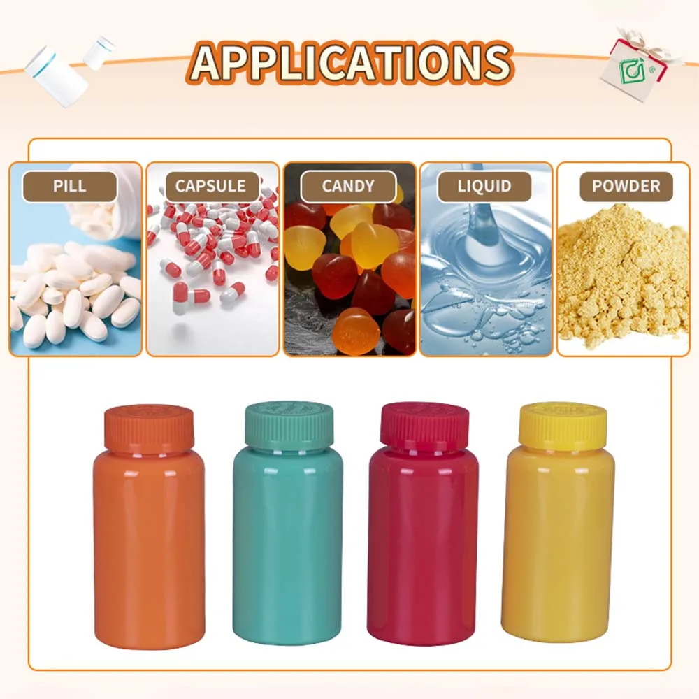 Custom health care 300ml empty round pet plastic 150ml pet  pharmaceutical medicine pill bottles  with screw cap