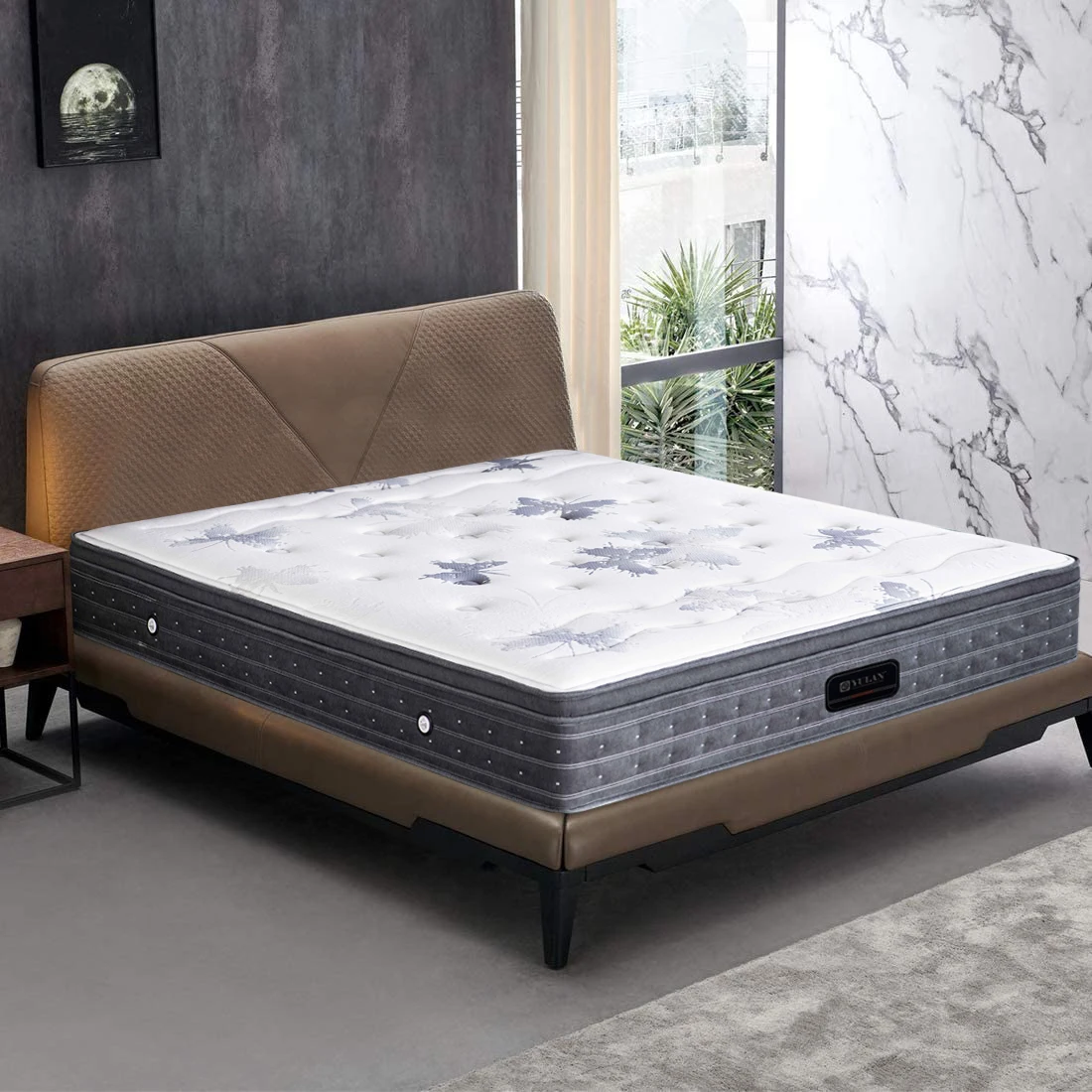 Foshan Wholesale Reflex Mattress Dunlop Latex Foam Bedroom Set of Mattresses with Durable Coil Spring Mattress