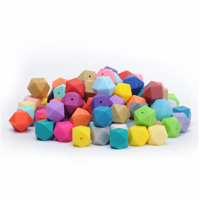 Wholesale Food Grade Silicone Beads  Six-sided Diy Pacifier Chain Eight-horn Handmade Chew Molar Stick Focus Beads
