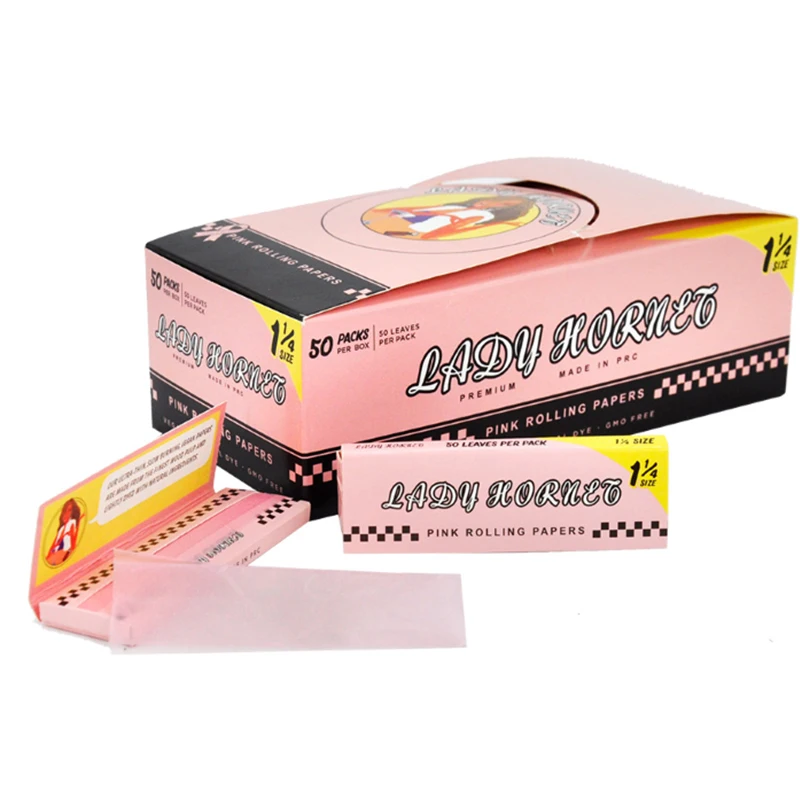 A Wholesale Custom Gold Pink Rolling King Size Paper Box Smoking