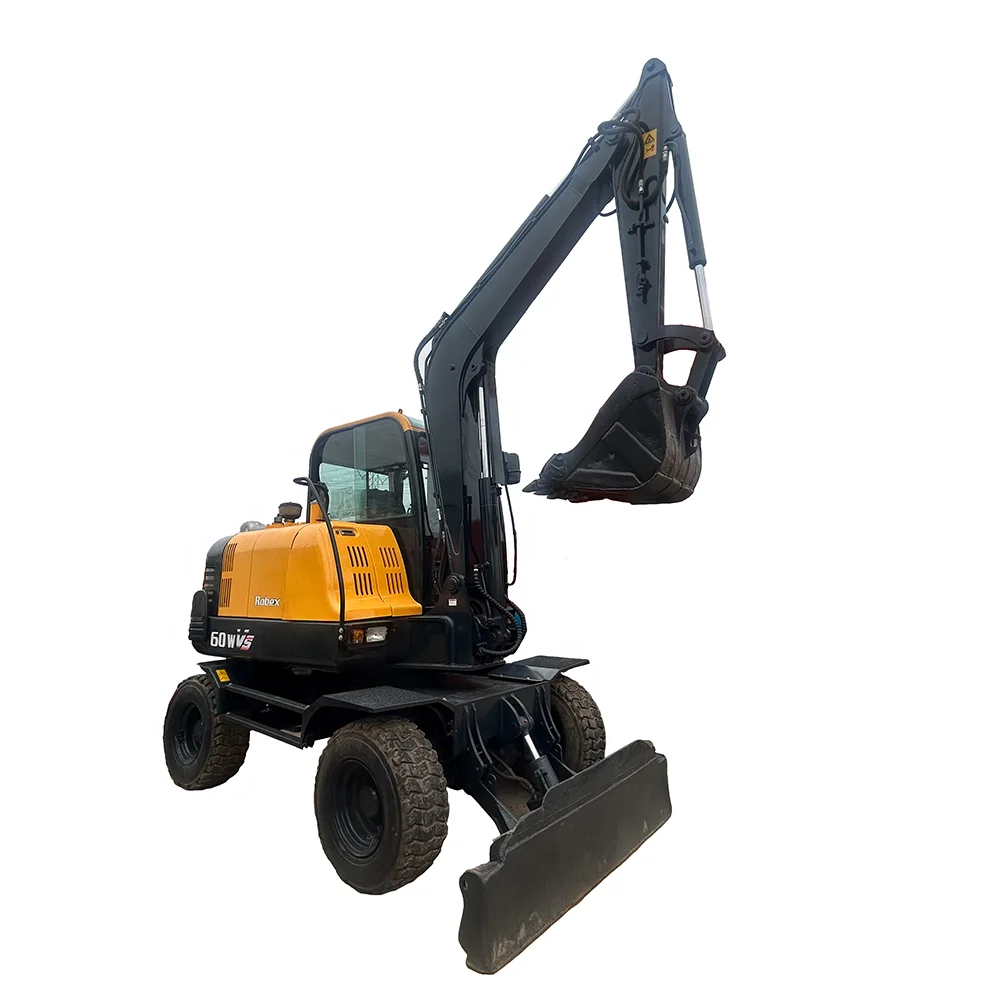 Hot selling used equipment Korea 6 ton mini used Hyundai 60 wheel excavator Robex 60 with bucket 60w-7 60w-9
