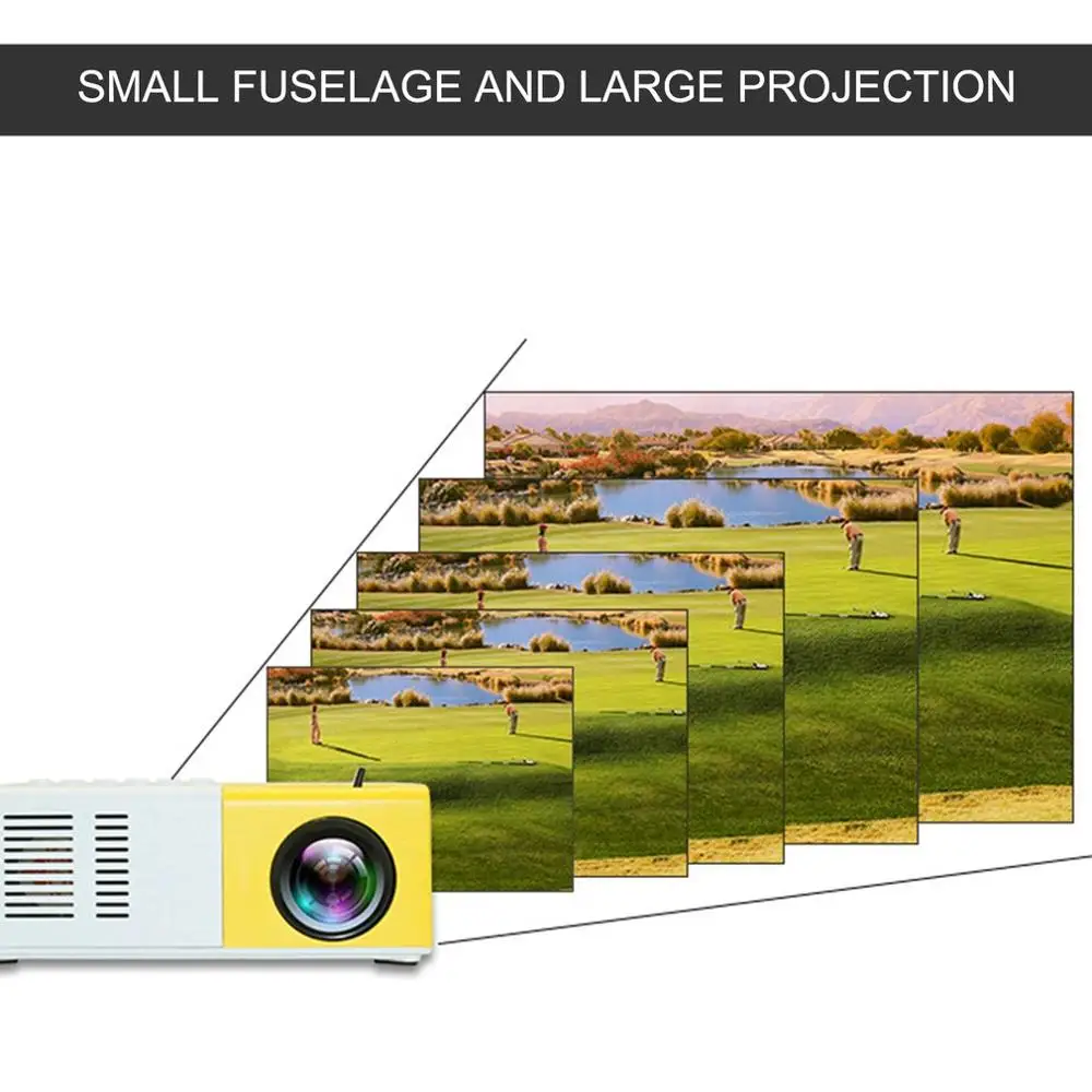  Светодиодный мини-проектор YG300 Pro 480x272 пикселей поддержка 1080P USB аудио портативный домашний