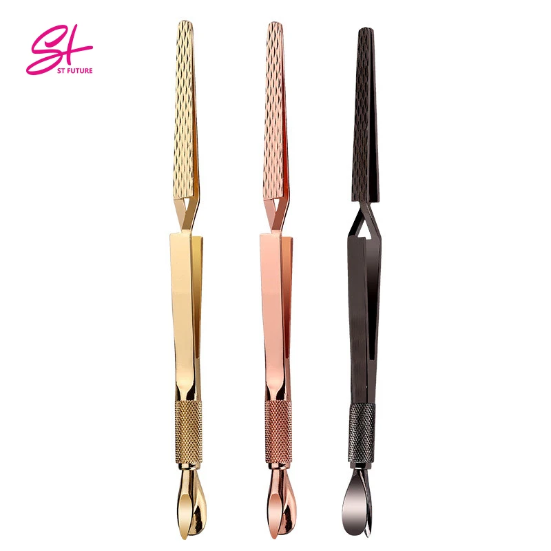 Stainless Steel Nail Art Shaping Tweezers Multifunction Cross Nail Clip Manicure Tools for Acrylic UV Gel Shaping Pinchers
