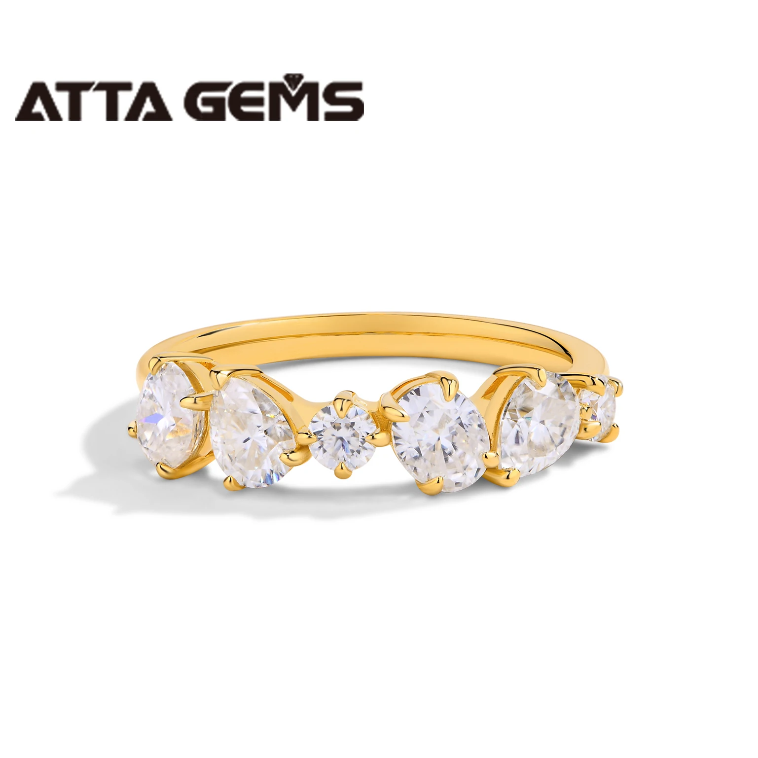 ATTA Top Quality D Color Fancy Shaped Moissanite Diamond Rings for Women S925 Sterling Silver Engagement Wedding Fine Jewelry