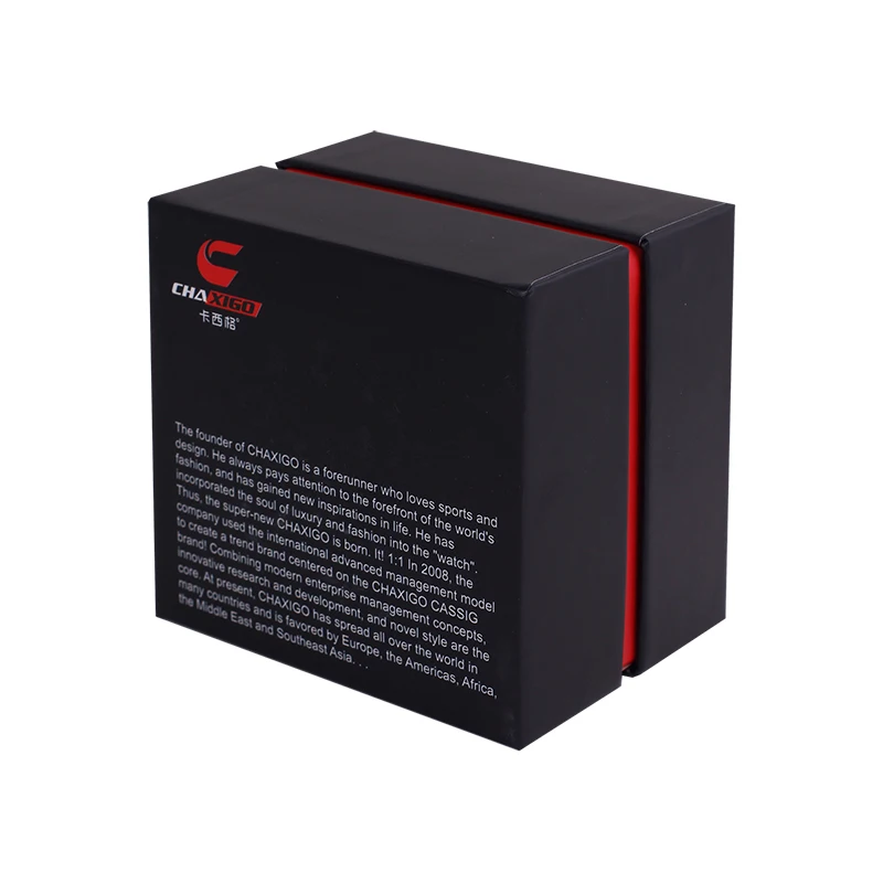 Luxury OEM Reusable Cardboard Carton Biodegradable base lid fashion watch products black rose gold foil box gifts boxes