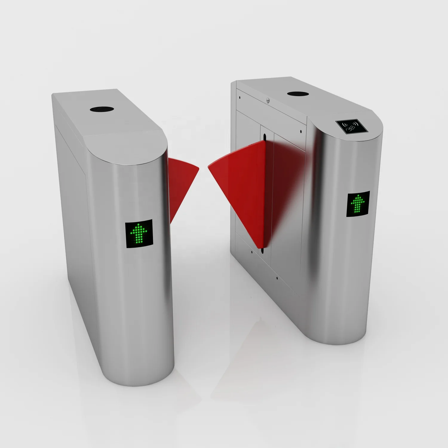 Pedestrian metro access gate flap barrier design turnstile remote control