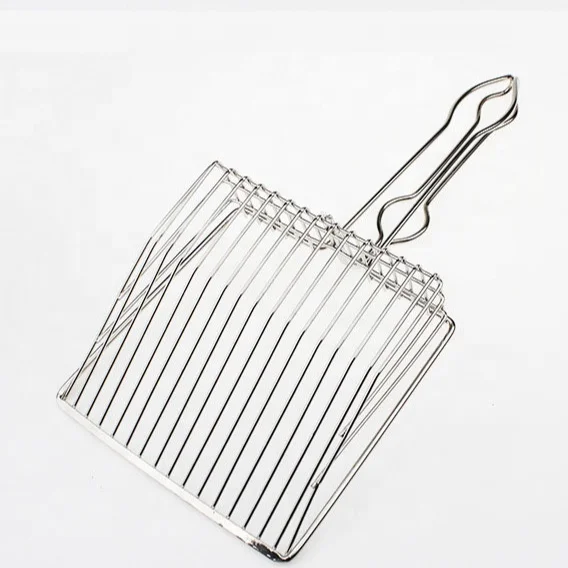 Cat Litter Scooper Metal Wire Litter Scooper Shovel Long Handle Scooper Sifter Cat Litter Tray Hollow Pet Toilet Clean Shovel