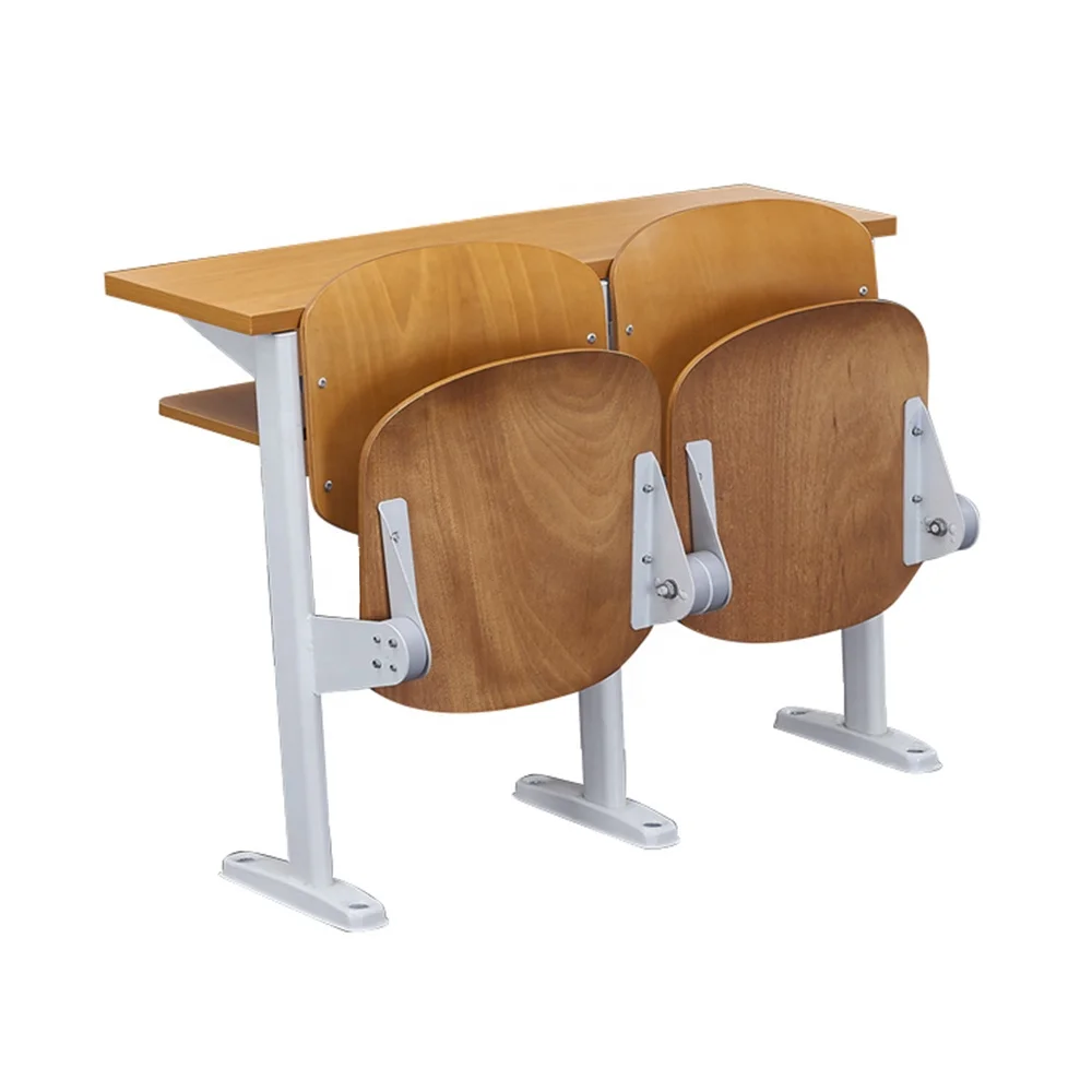 Durable Furniture University Auditorium Lecture Hall College School Desk and Chair with Writing Pad YA-X008B Metal Steel Modern