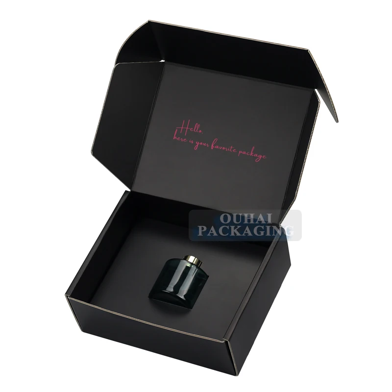 Custom Corrugated Paper Package Perfume Box and Bottle Packaging Shipping Boxes with Cardboard Insert Fixed Glass Product