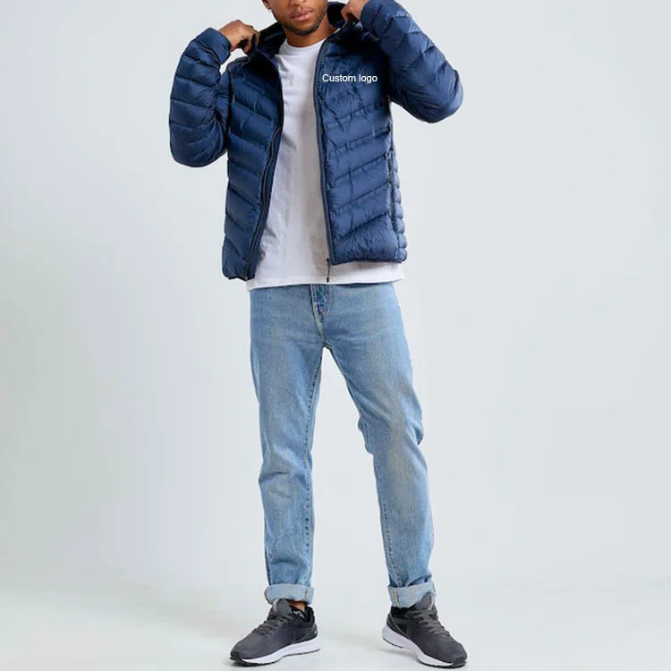 VK Lightweight  Chest Pocket Puffer Water Resistant Windproof Down Mens Jacket