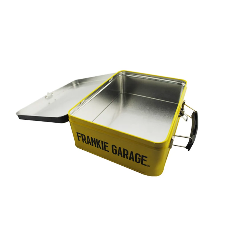 Rectangular Tin Lunch Box with Handle and Lock/Custom Tin Lunch Box/Kids Tin Lunch Box