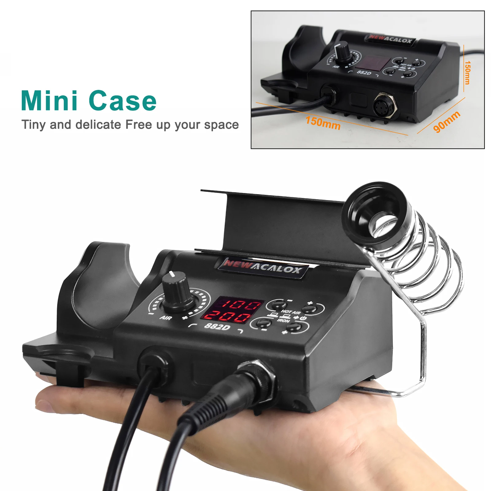 750W Rework Soldering Station Digital Thermoregulator Heat Gun Soldering Iron Station Repair Tool 882D US/EU Plug 100-240V