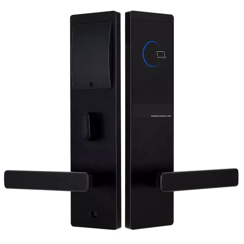 Aluminum Hotel Door Safety Lock Bluetooth Management System Rfid Card Smart Door Lock For High Class Hotel
