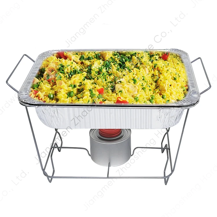 1/2 Half Size Disposable Wire Chafing Rack with Aluminum Pan and Spoon