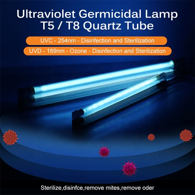 UVC lamp Preheat low pressure mercury quartz glass tube 4 pins G10q ceramic base UV germicidal lamp 254nm T5 UVC lamp