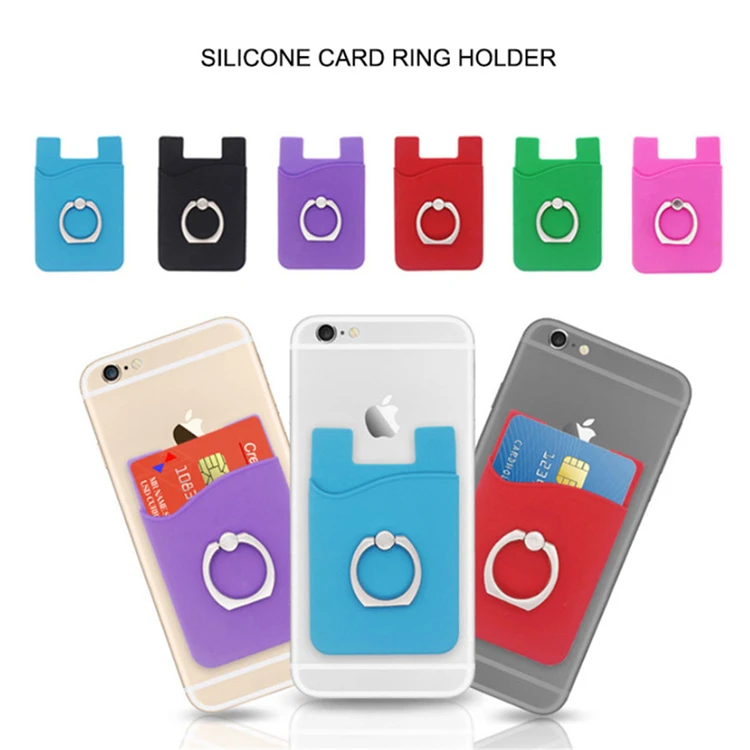 Factory Wholesales Price FREE Samples Cell Phone Credit Card Holder Adhesive Silicone Protective Gift Items Phone Pocket