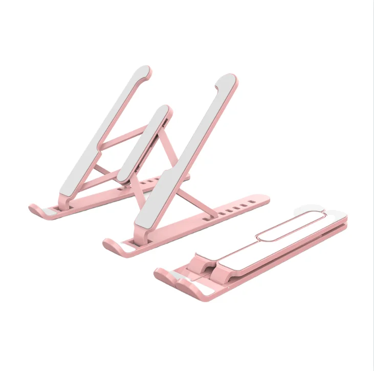 Plastic Mini Portable Foldable Folding Adjustable Aluminum Ergonomic Lap Holder Laptop Stand For Desk Bed Table