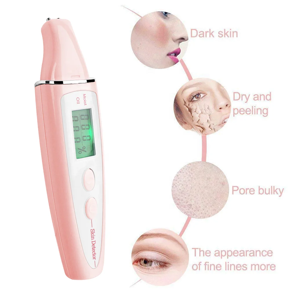 Portable Digital Skin Test Pen Three In One Skin Tester Moisture Oil Facial Skin Analyzer