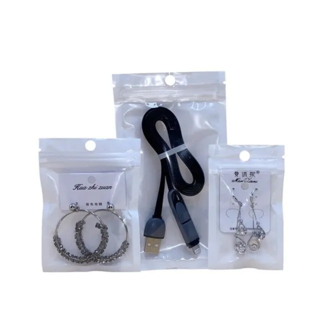 Custom neutral ziplock headset pet packaging bag transparent pe electronic usb cable charger bag custom mini ziplock bags