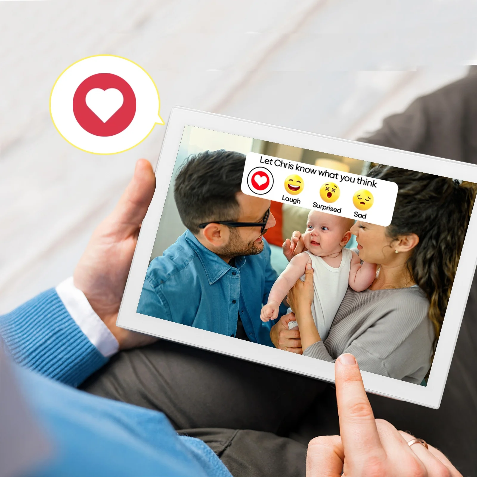 With delicate picture quality, intelligent connection, freeze heartbeat moment frameo with battery WiFi digital photo frame