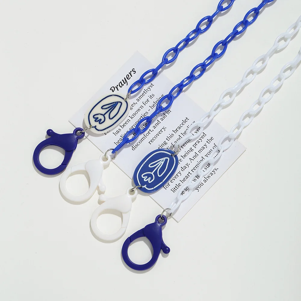 New Korean fashion hanging rope acrylic chain for glasses children small flower hanging rope creative anti loss glasses chain