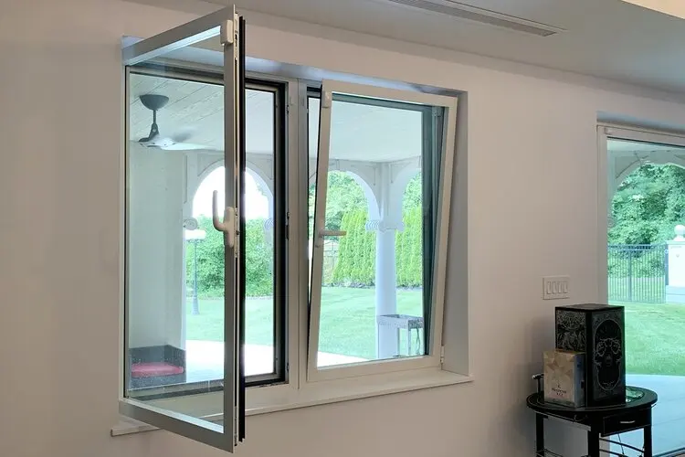 Heat Insulation Thermal break prefab tilted triple glazed aluminum tilt and turn windows