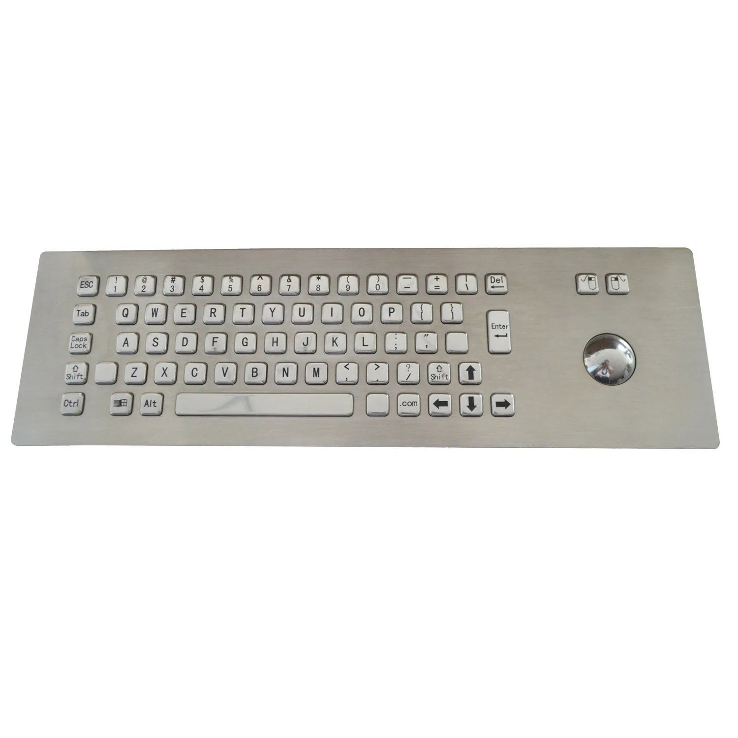 IP65 67 Key 304 Metal Industrial Stainless Steel Keyboard With Trackball Kiosk Metal Keyboard