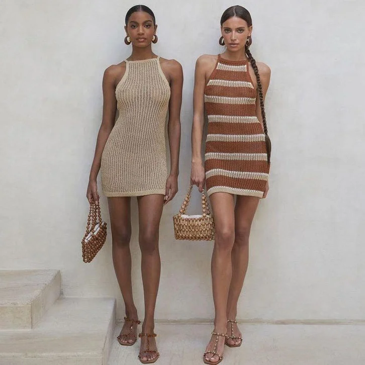 Summer beachwear sexy see through swimsuit cover up dress swimwear crochet knitted beach cover up