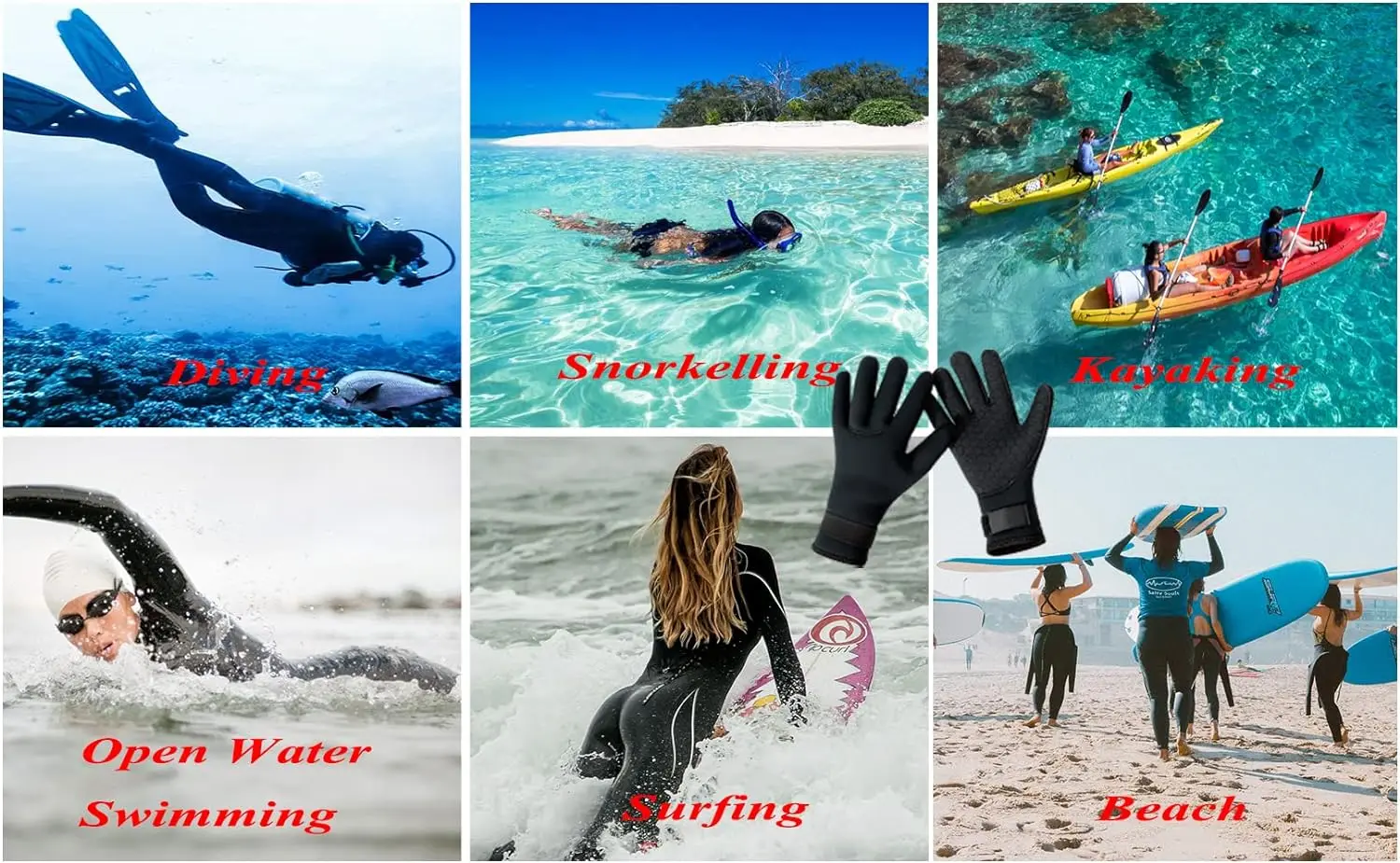 Wetsuit Gloves Neoprene Diving Gloves Thermal Anti-Slip Scuba Gloves for Snorkeling Skiing Swimming Surfing Fishing